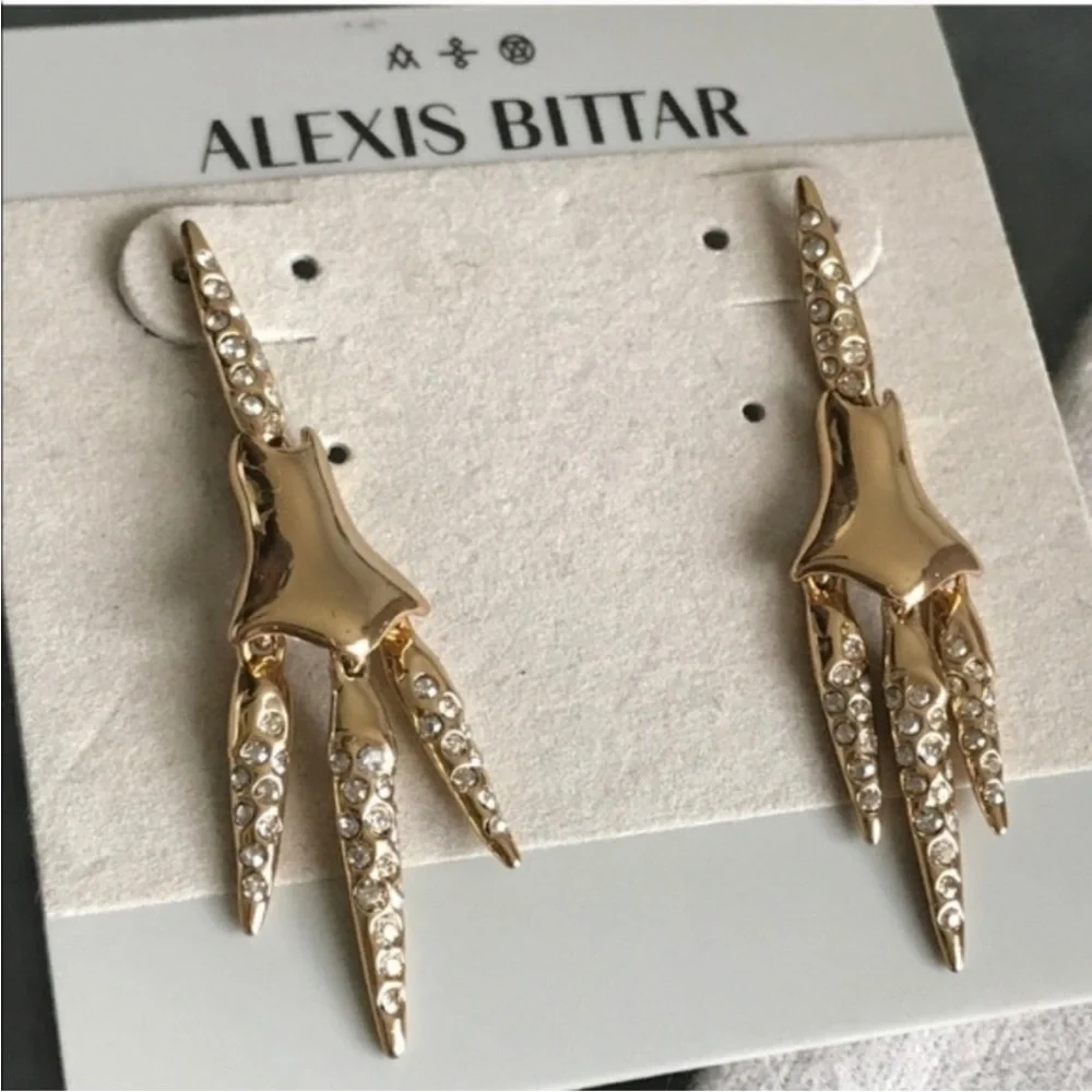 ALEXIS BITTAR • RARE Miss Havisham Swarovski Crystal Encrusted Drop Earrings